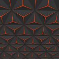Modern Ceiling Design with Geometric Patterns and Orange Accents on Dark Background 3d model
