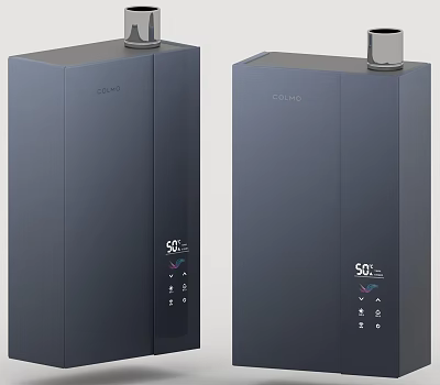Sharp Dark Upright Air Purifiers With Digital Display And Control Buttons 3d model