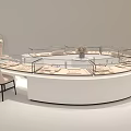 Elegant Jewelry Store Interior With Glass Display Cases Circular Counter And Luxury Lighting