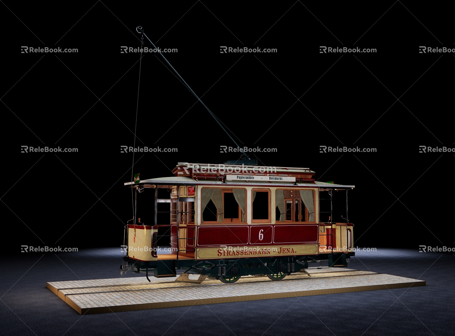 Mill tram rail car small train 3d model