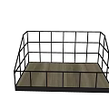 Wall Cabinets With Open Design Metal Frame And Wooden Base Modern Storage Solution