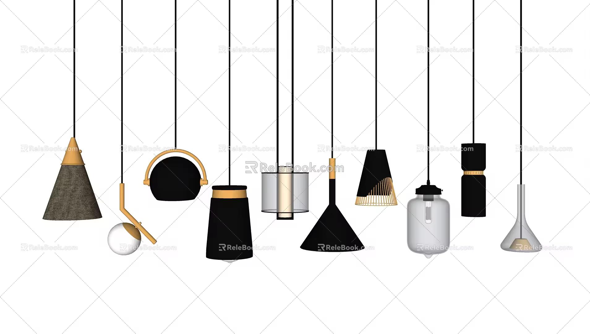 Nordic Chandelier Small Chandelier Combination 3d model