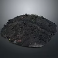 Modern Scene Featuring Dirt Pile With Small Green Plants And Natural Texture