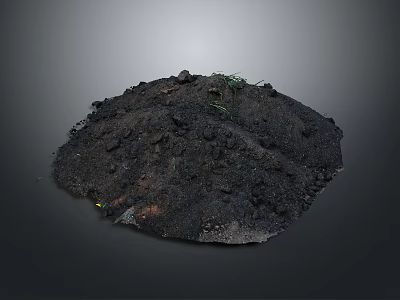 Modern Scene Featuring Dirt Pile With Small Green Plants And Natural Texture 3d model