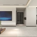 Modern Dining Living Room Interior With Sofa Dining Table Pendant Light And Wall Art