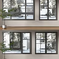 Modern Black Frame Casement Windows In Residential Home Exterior With Garden View