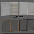 Minotti Room Divider Designs With Wooden Gray White Frames And Patterned Panels 3d model