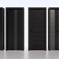 Black Security Doors With Various Modern Panel Designs And Lock Systems 3d model