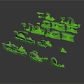 Detailed Green Military Miniature Model Collection With Aircraft Tanks And Soldiers