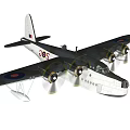 Vintage Passenger Aircraft With Four Propellers Floats Registration Number 705 And Wing Emblems
