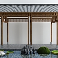 New Chinese Style Pavilion Courtyard Leisure Pavilion 3d model