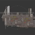 Modern Architectural Model Featuring Complex Structure And Multi Level Platforms