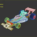 McLaren Red And White Race Car With Number 5 Texaco Logo Rear Wing And Tires