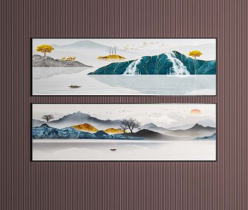 modern landscape painting decorative painting 3d model