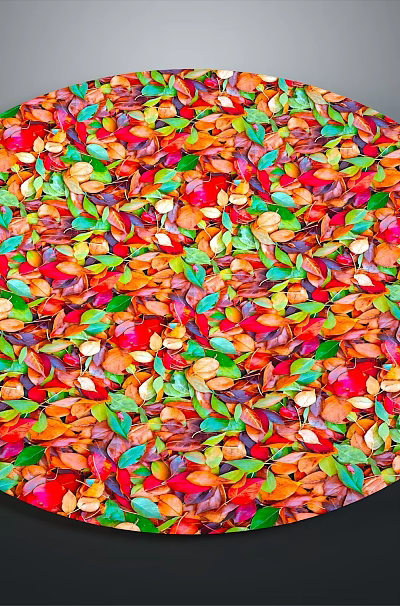 Colorful Stone And Wood Pieces In Circular Decorative Art Panel Design 3d model