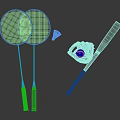 Sports Equipment Including Badminton Rackets Shuttlecock Baseball Glove And Bat