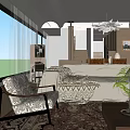 Modern Living Room Interior Design With Cozy Sofa Blanket Armchair And Natural Light