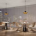 Modern table and chair combination negotiation table and chair 3d model
