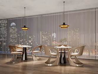 Modern table and chair combination negotiation table and chair 3d model