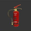 Red Fire Extinguisher With Pressure Gauge And Hose For Emergency Safety