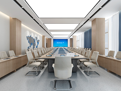 Modern Meeting Room Meeting Table and Chair 3d model