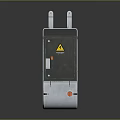 Industrial Electrical Device With Warning Symbol Plug Connectors And Orange Button