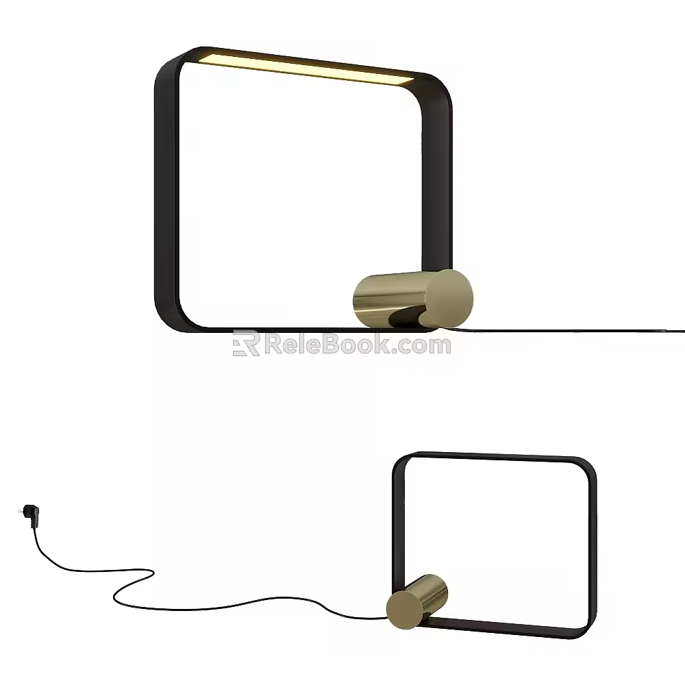 nastro metal square frame table lamp 18w 3d model