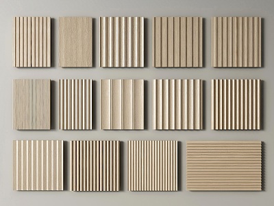 Wall board Grille board Wood veneer Decorative board Wall board Background board 3d model