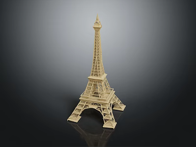 Decorative Wooden Eiffel Tower Furniture Model With Intricate Design For Home Interior Decoration 3d model