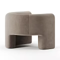 Modern Minimalist Beige Velvet Accent Chair With Rounded Armrest And Smooth Design