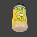 Everyday Hand Soap Bottle With White Body Yellow Label And Black Pump