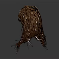 Realistic 3D Human Head Model With Long Brown Wavy Hair Texture And Details