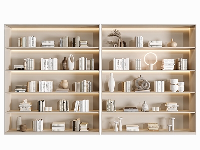 Modern bookcase books book ornaments model