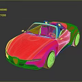 Red Convertible Sports Car With Modern Sleek Body And Shiny Exterior Design