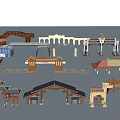 Traditional Chinese Memorial Archway Designs With Various Roof Styles And Wooden Structures