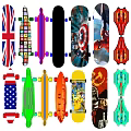 Sports Equipment Skateboards Featuring Colorful Designs Various Patterns And Character Prints