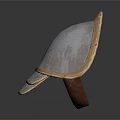 Helmet Shaped Metallic Household Item With Copper Trim And Silver Finish For Home Decor