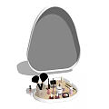 Stylish Cosmetics Organizer with Mirror Makeup Brushes Lipsticks and Powder Compact Holder