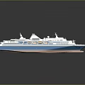 Blue And White Cruise Ship Model With Multi Level Decks