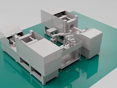 Industrial Equipment Modular Units With Mechanical Components For Manufacturing Process 3d model