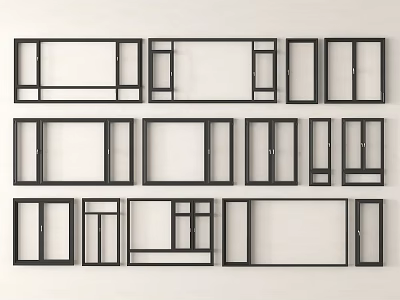 modern window casement window floor to ceiling window balcony window sliding window 3d model