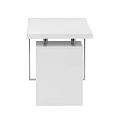 White Modern Home Office Desk With Simple Structure And Drawer Cabinet