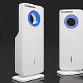 Chamasonic Modern White Standing Electric Air Cooler Fan With Blue Circular