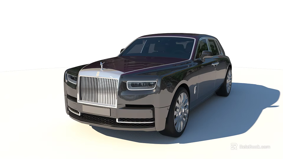 Luxury Premium Sedan with Chrome Grille Spirit of Ecstasy Emblem Dark Exterior and Elegant Design 3d model 
