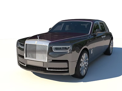 Luxury Premium Sedan with Chrome Grille Spirit of Ecstasy Emblem Dark Exterior and Elegant Design 3d model
