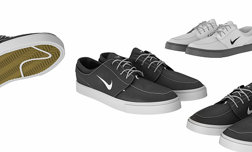 Modern Shoes Nike White Shoes 3d model