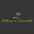 Gray Elephant Standing On Cracked Ground With Yellow Flowers In Yin Yang Shape