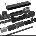 Commercial Kitchen Stainless Steel Appliances Including Oven Refrigerator Workbench And Shelving