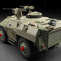 Military Wheeled Armored Vehicle Equipped With Mounted Weapons And Tactical Structure
