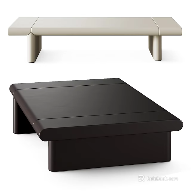 Modern Minimalist Coffee Table Featuring Light And Dark Color Options With Clean Lines 3d model 